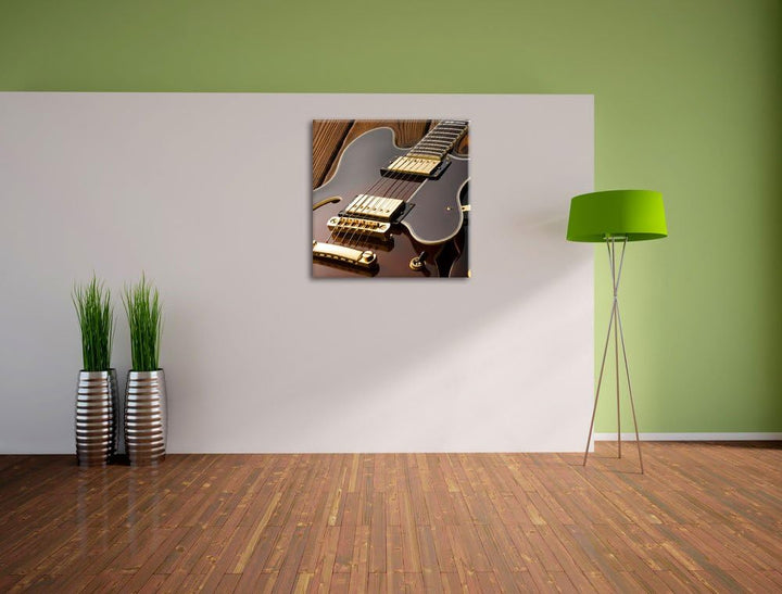 Pixxprint E-Gitarre, Format: 70x70 auf Leinwand, XXL riesige Bilder fertig gerahmt mit Keilrahmen, K