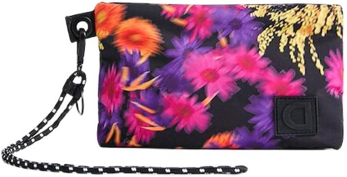 Desigual Damen Mone_Focus Floral AR Reisezubehör-Brieftasche Einheitsgrösse Schwarz, Einheitsgrösse