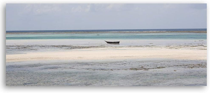 Wandbild XXL Boot Deko Kunst Bilder Landschaft Beige 150x50 cm Deko paneel 150x50 cm Beige_C, Deko p