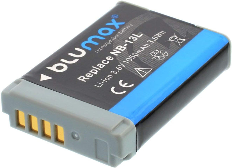 2X Akku ersetzt Canon NB-13L NB13L mit InfoCHIP! / 1050mAh 3,6V kompatibel mit Canon PowerShot SX620