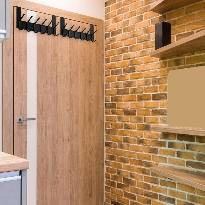 WEBI Türgarderobe mit 6 Haken,Türhaken zum Einhängen,Türaufhänger,Kleiderhaken Tür,Haken Tür,Türhake