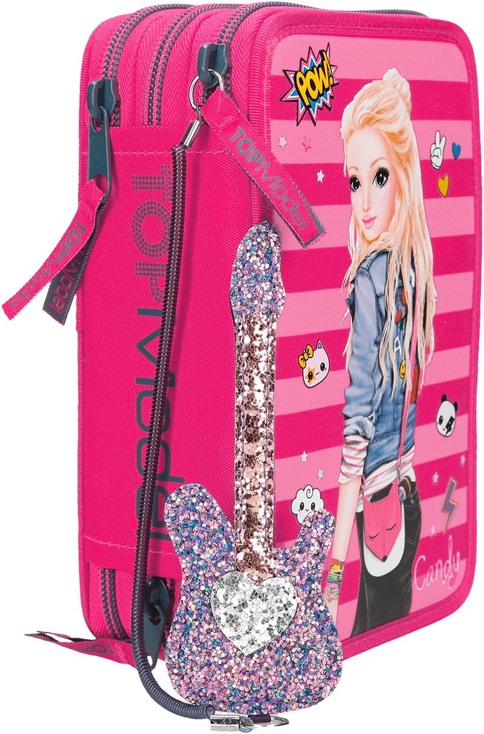 Depesche 784 Federtasche 3 fach Top Model, Popstar Gitarre, Rosa