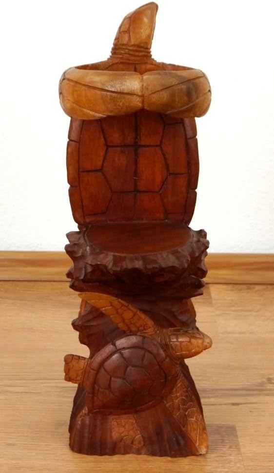 livasia Weinflaschenhalter Bali, Schildkröte stehend, Flaschenständer, Flaschenhalter (Handarbeit)