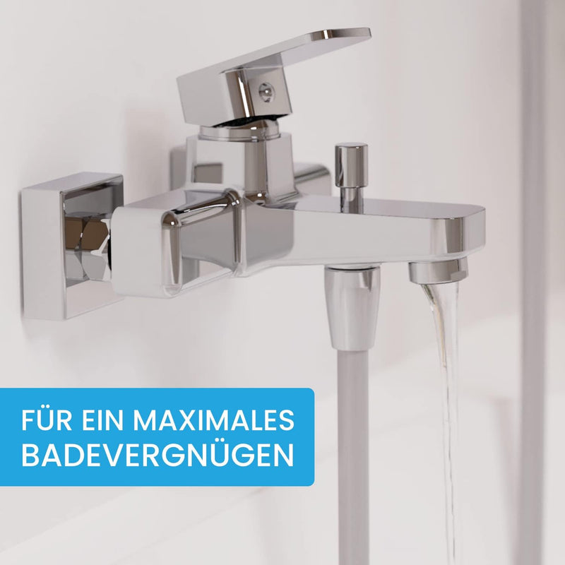 Bächlein Universal Badewannenarmatur Junias in Kantigem Design – Wannenbatterie Komplettset inkl. al