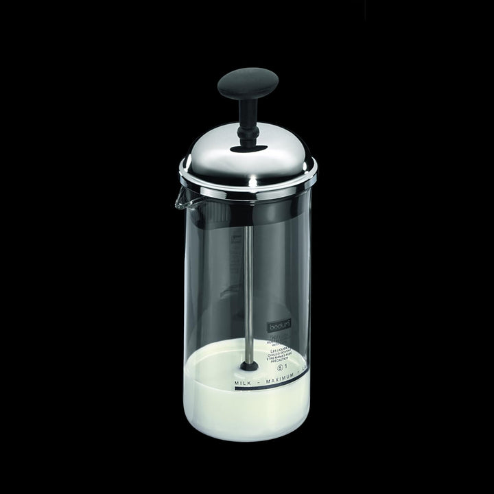 Bodum CHAMBORD Milchschäumer (Manuelles Aufschäumen, 0,08 liters) schwarz Schwarz 0.08 L (3 oz), Sch
