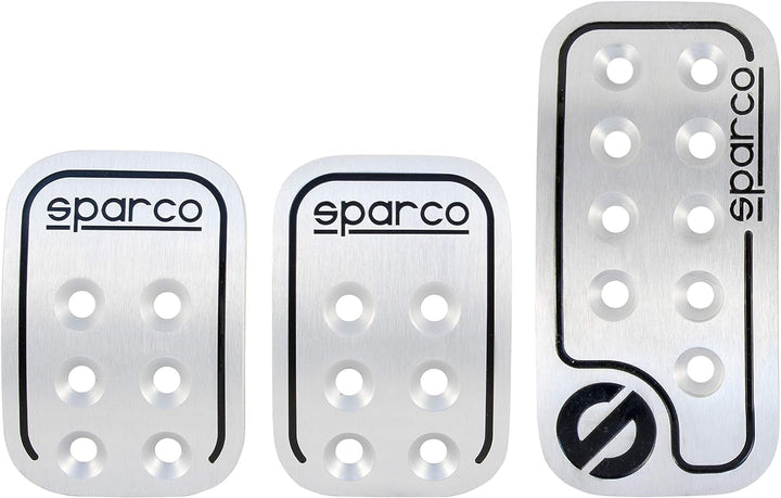 Walser 16959 Pedalset Sparco Racing 3 - teilig & SPC Gurtpolster Set schwarz Aluminium Bundle mit Gu