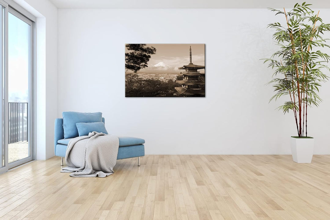 deyoli Japans atemberaubende Naturlandschaft Effekt: Sepia, Format: 80x60 als Leinwandbild, Motiv fe