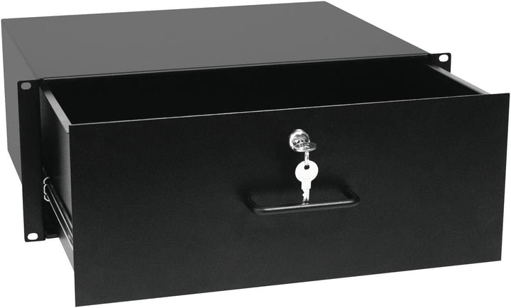 OMNITRONIC Rackschublade mit Schloss 4HE | Abschliessbare Schublade für 19" Racks