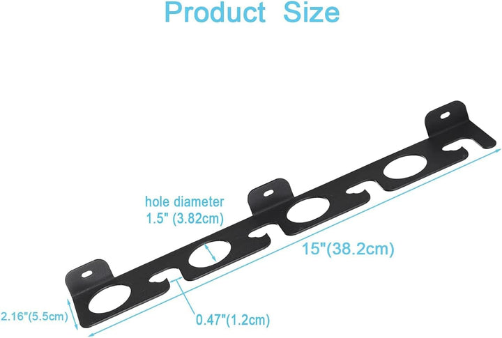 VANROUG Rutenhalter Wandhalterung für Garage, Kabine, Keller, robust, für bis zu 8 Ruten (4), Schwar