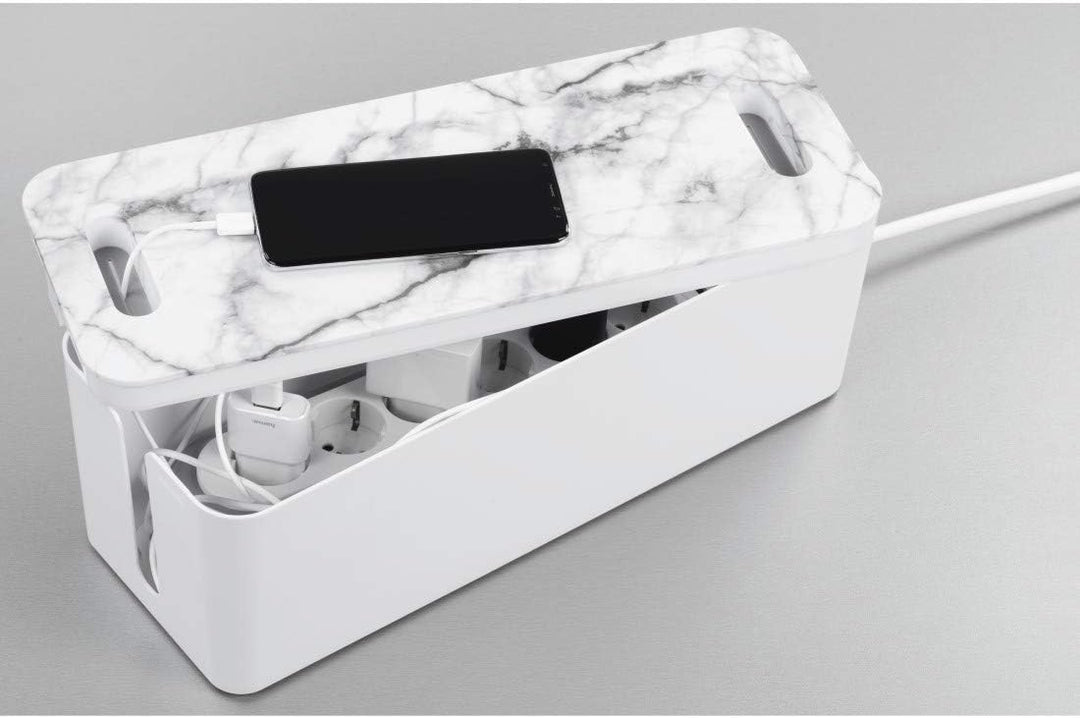 Hama Kabelbox zum Verstecken von Kabeln und Steckdosenleisten (Kabelmanagement für Schreibtisch und