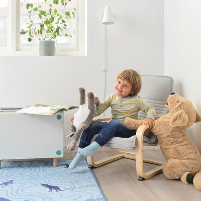 Ikea POÄNG Kindersessel, Birkenfurnier/Knisa hellbeige