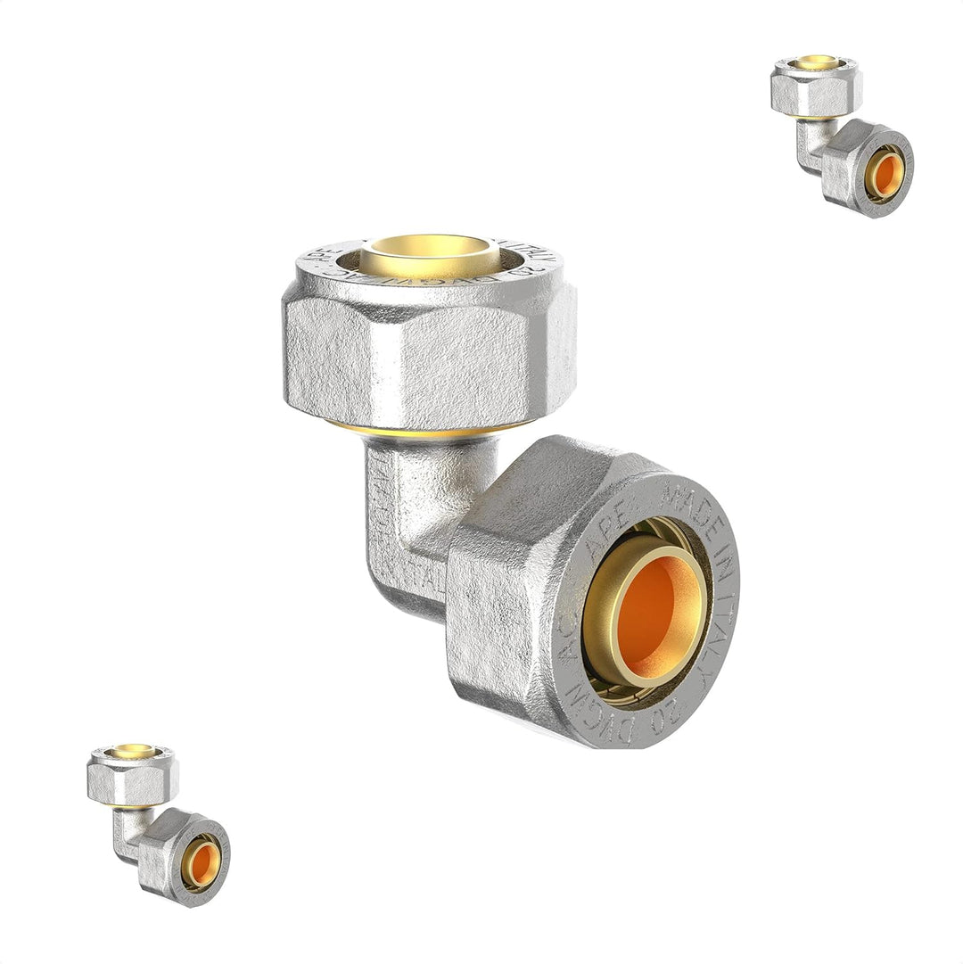 KIRCHHOFF | MSVR Rohr | 3er Set | Klemmringverschraubung 20 mm | Aluverbundrohr | für Heizung | Fuss