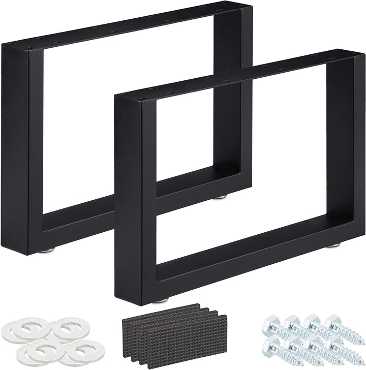 Relaxdays Tischkufen 2er Set, BxH: 64x40 cm, Metall Tischbeine Schreibtisch, Esstisch, Couchtisch, I