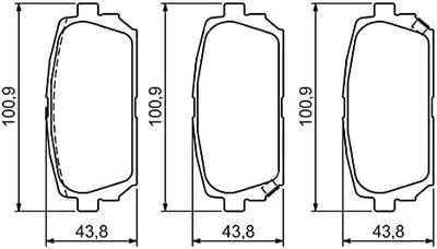 Bosch BP027 Bremsbeläge - Hinterachse - ECE-R90 Zertifizierung - vier Bremsbeläge pro Set