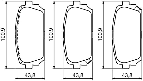 Bosch BP027 Bremsbeläge - Hinterachse - ECE-R90 Zertifizierung - vier Bremsbeläge pro Set