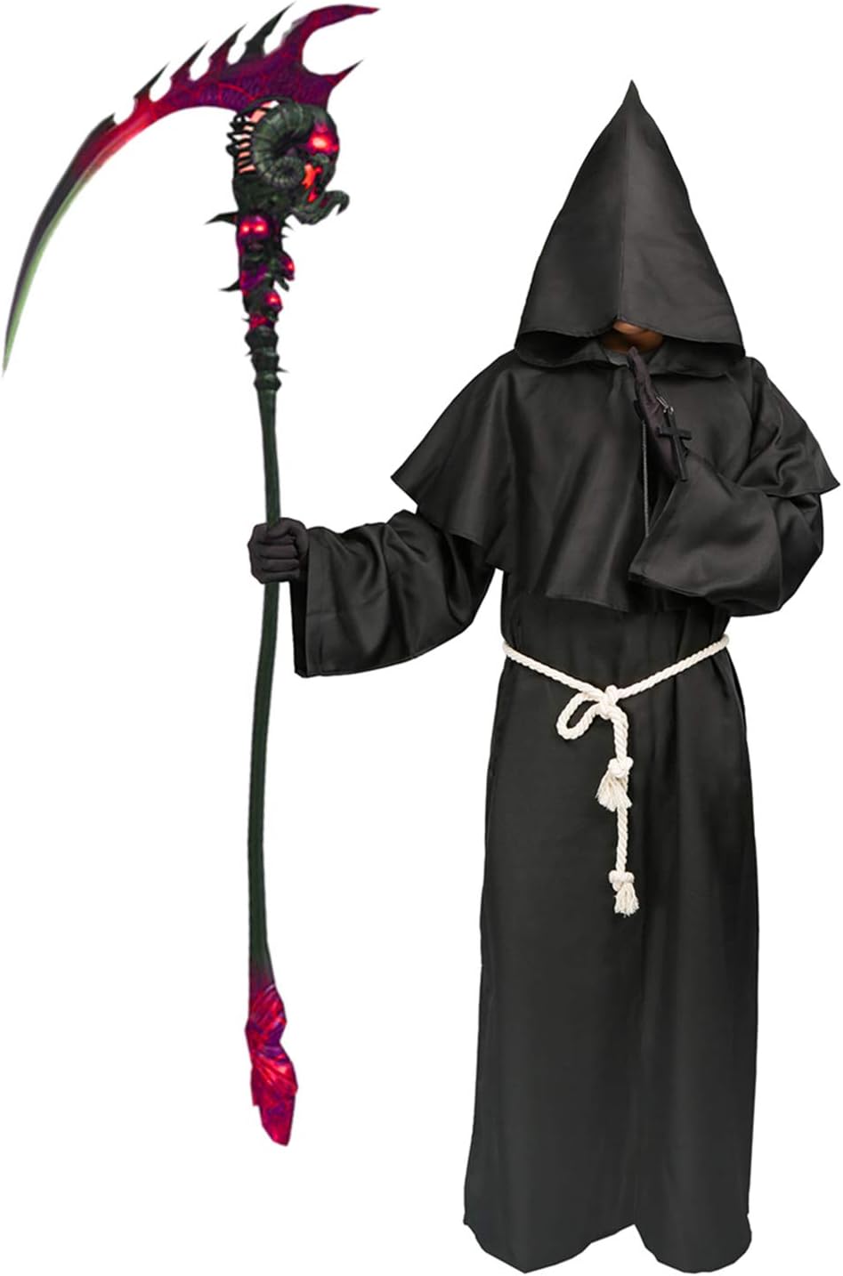 Mönchskostüm Erwachsene Herren Zauberer Priesterrobe Halloween Kostüm Outfit Mittelalterlicher Umhan