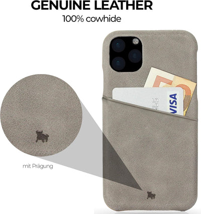 BULLAZO Menor Urban – Schutzhülle Handy Hülle mit Kartenfach aus Leder kompatibel mit iPhone 11 Pro