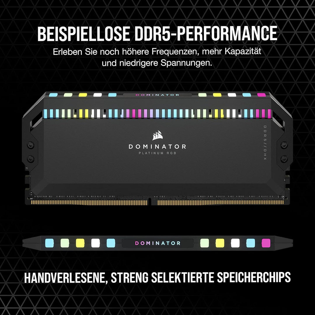 Corsair DOMINATOR PLATINUM RGB DDR5 RAM 64GB (2x32GB) 6000MHz CL30 Intel XMP iCUE Kompatibel Compute