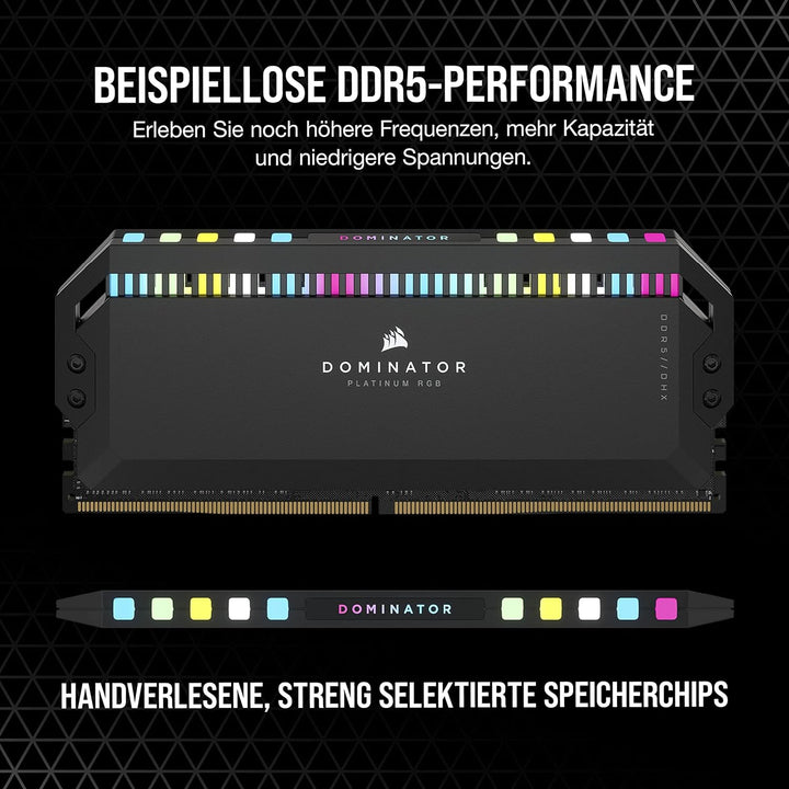 Corsair DOMINATOR PLATINUM RGB DDR5 RAM 64GB (2x32GB) 6000MHz CL30 Intel XMP iCUE Kompatibel Compute