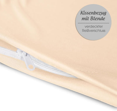 CelinaTex BeBasic Kissenbezug Doppelpack XXL 40 x 200 cm Natur Mikrofaser Seitenschläferkissen Bezug