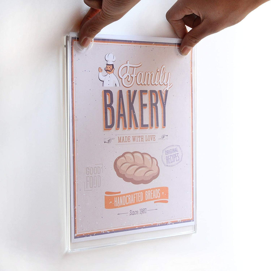 HIIMEI Mehrweg Plakattasche DIN A4 Werbedisplay, 6er A4 Acrylglas Posterhalter/Werbeschilder, Transp