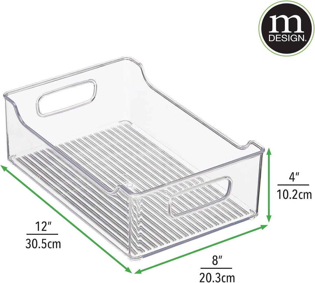 mDesign Aufbewahrungsbox für abgepackte Lebensmittel – Küchen Ablage mit offener Vorderseite und Gri