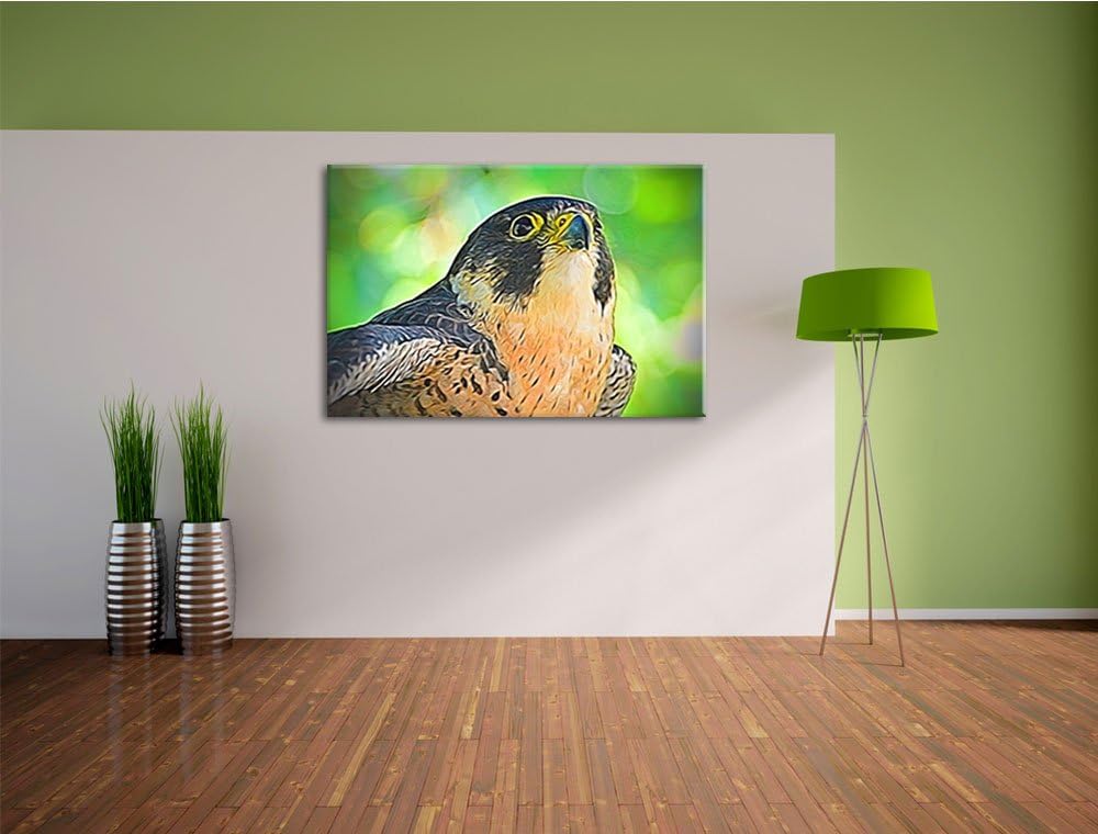 schöner grauer Adler Deluxe Format: 100x70 cm auf Leinwand, XXL riesige Bilder fertig gerahmt mit Ke