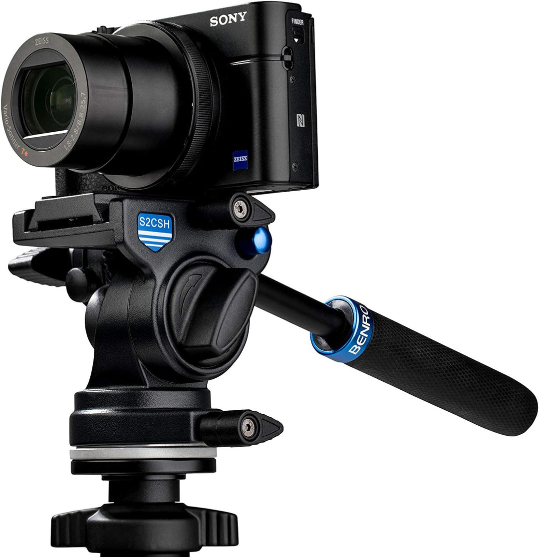 BENRO Kit Trepied Slim Vidéo + Tête S2C - TSL08AS2CSH Aluminium, Aluminium