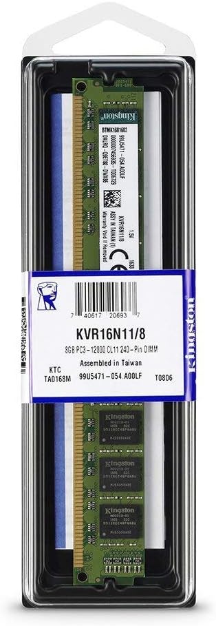 Kingston ValueRAM 8GB 1600MHz DDR3 Non-ECC CL11 DIMM 1.5V KVR16N11/8 Desktop-Speicher