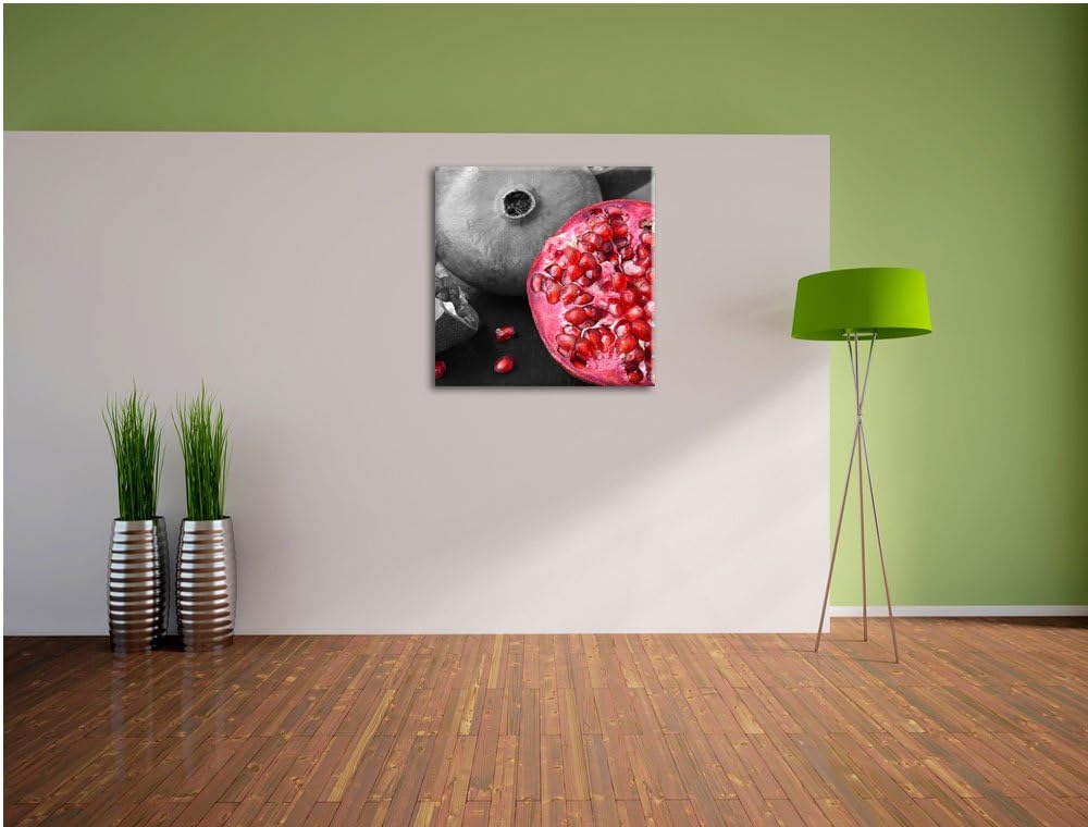 Pixxprint exotischer Granatapfel als Leinwandbild Quadratisch/Grösse: 70x70 / Wandbild/Kunstdruck/fe