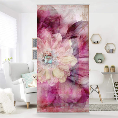 Bilderwelten Raumteiler Grunge Flower 250x120cm ohne Halterung 250x120cm without hanger, 250x120cm w