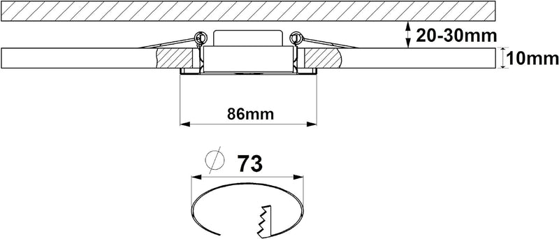 Trango 6er Set 6729-068MOSD LED Einbaustrahler I Einbauleuchte I Einbauspots in Chrom inkl. 6x 5 Wat