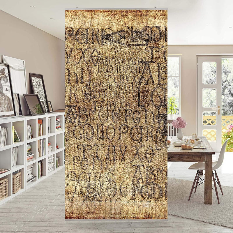 Bilderwelten Raumteiler Old Letters 250x120cm inkl. transparenter Halterung 250x120cm incl. transpar