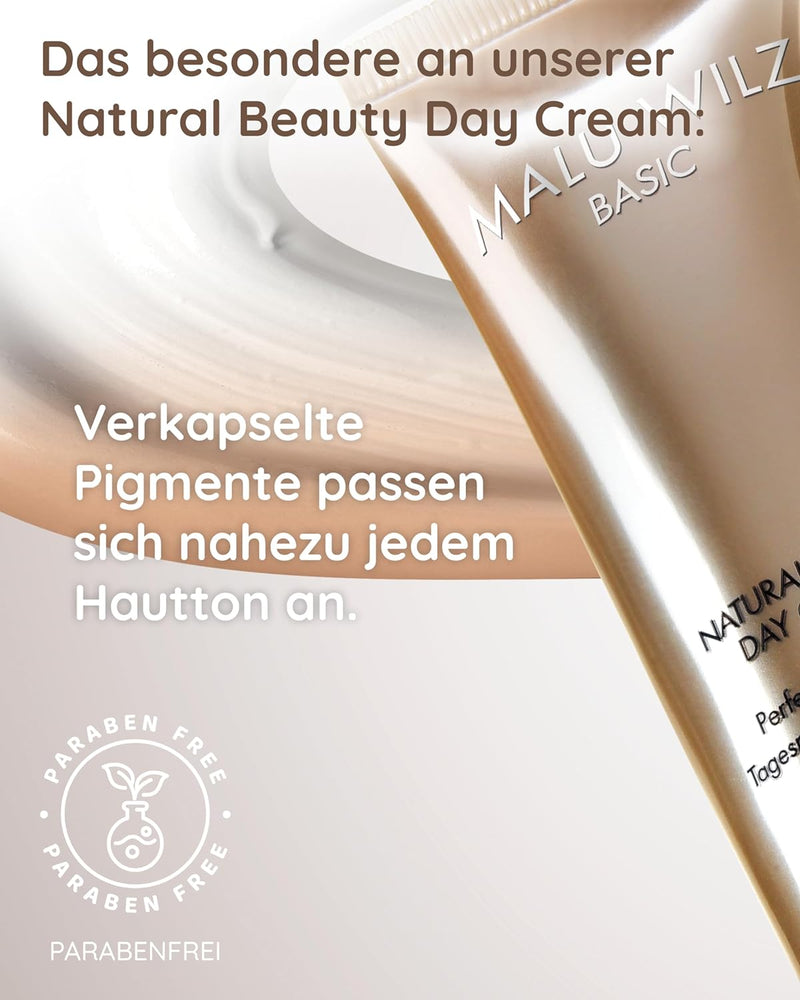 Malu Wilz Natural Beauty Day Cream 40ml I Erfrischende Skincare Gesichtspflege-Creme mit Glycerin &