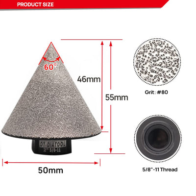 DT-DIATOOL Diamant abschrägende Fase Bohrer zum Vergrössern Beschneiden Formung Löcher für feinstein