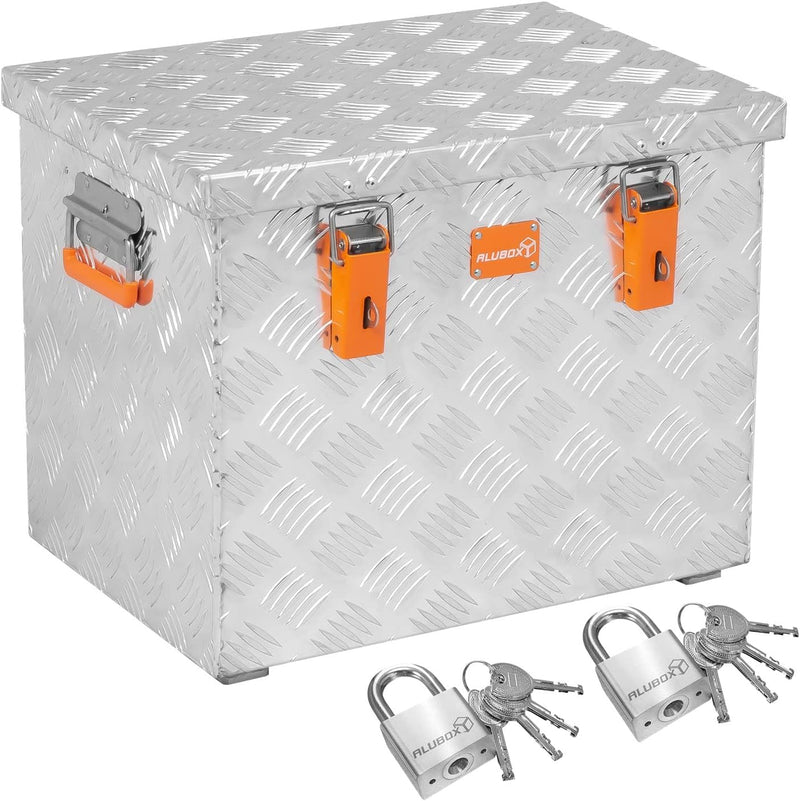 alubox Werkzeugtruhe ABX-R70 Aluminium Riffelblech Werkzeugkiste Transportkiste 70 Liter PROMO inkl.