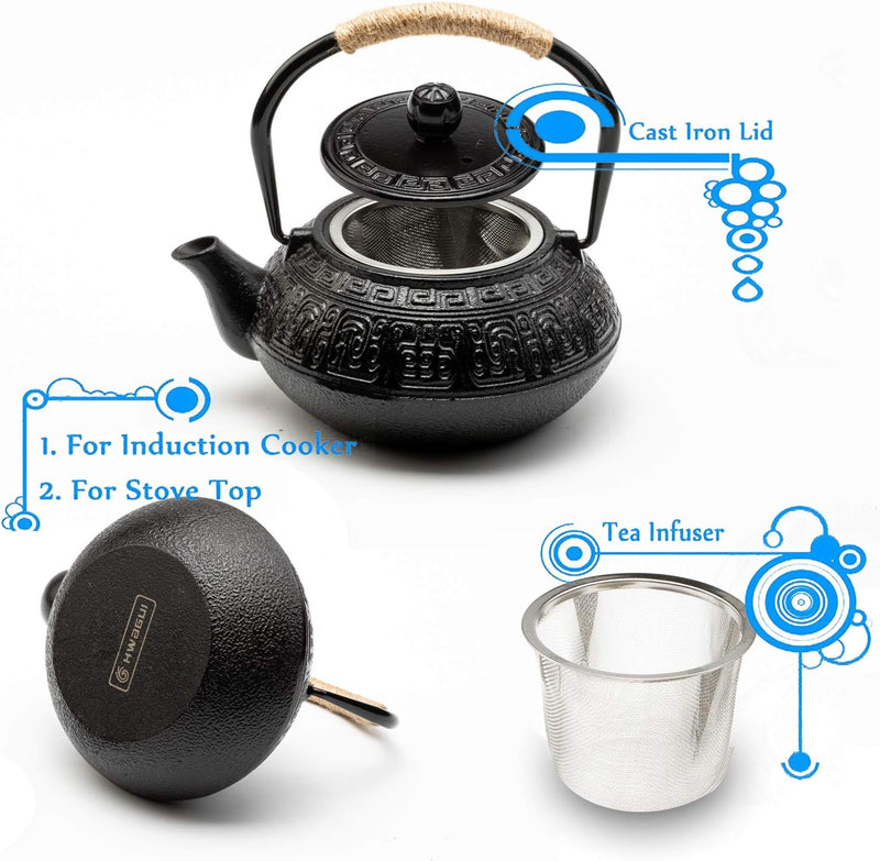 HwaGui-Japanische Teekanne Asiatisch Tea Pot,Vorteile für den Körper 600ml&22oz [MEHRWEG] Königliche