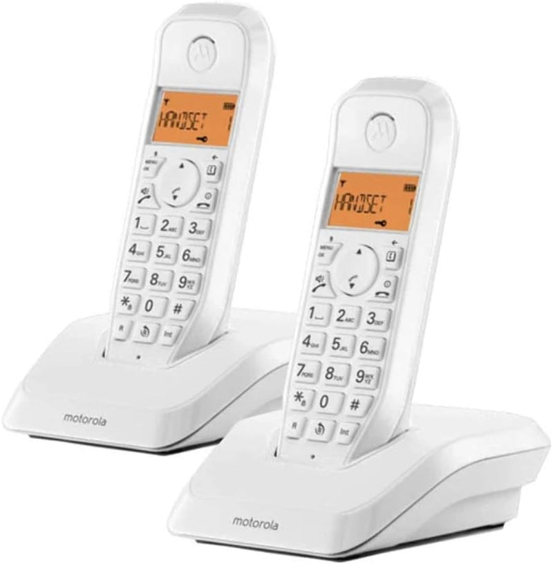 Motorola S1202 Duo Schnurloses Telefon, Weiss