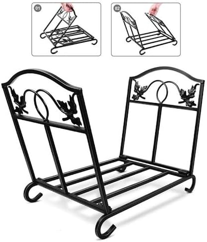 KOTARBAU® Kaminholzregal Innen Brennholzregal Aussen Faltbar Pulverbeschichteter Stahl Holzregal Feu