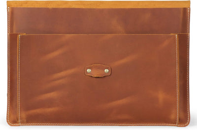 Londo Real Grain Leather MacBook Pro Case with Front Pocket & Flap Closure (Kamel, 13 Zoll), OTTO500