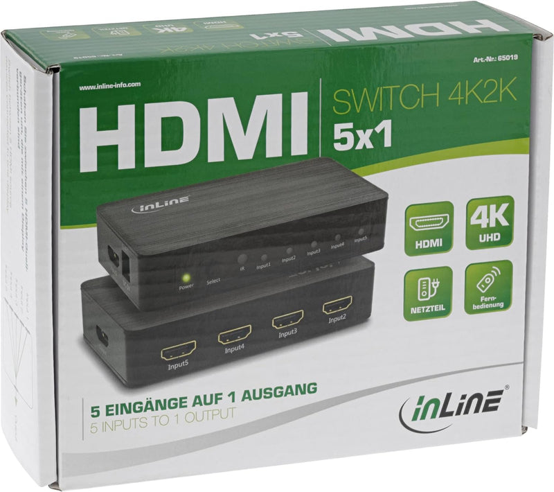 InLine® HDMI Switch, 5-Fach, 4K2K@60Hz, HDCP 2.2