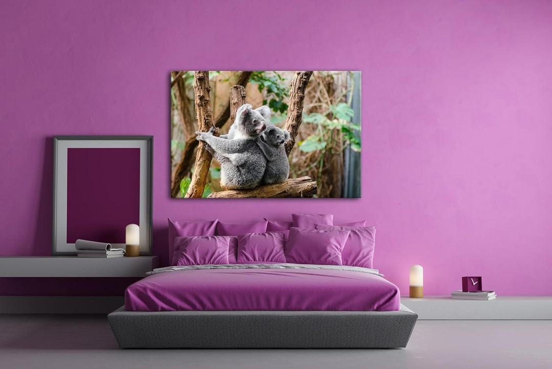 deyoli niedliche Koala Mutter mit ihrem Kind Format: 80x60 als Leinwandbild, Motiv fertig gerahmt au