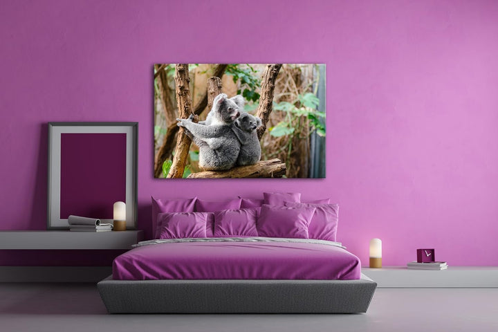 deyoli niedliche Koala Mutter mit ihrem Kind Format: 80x60 als Leinwandbild, Motiv fertig gerahmt au