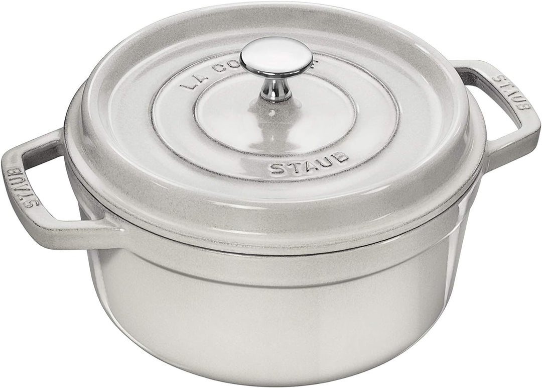 Staub – Schmortopf Truffe weiss aus Gusseisen mit runden Noppen 22 cm
