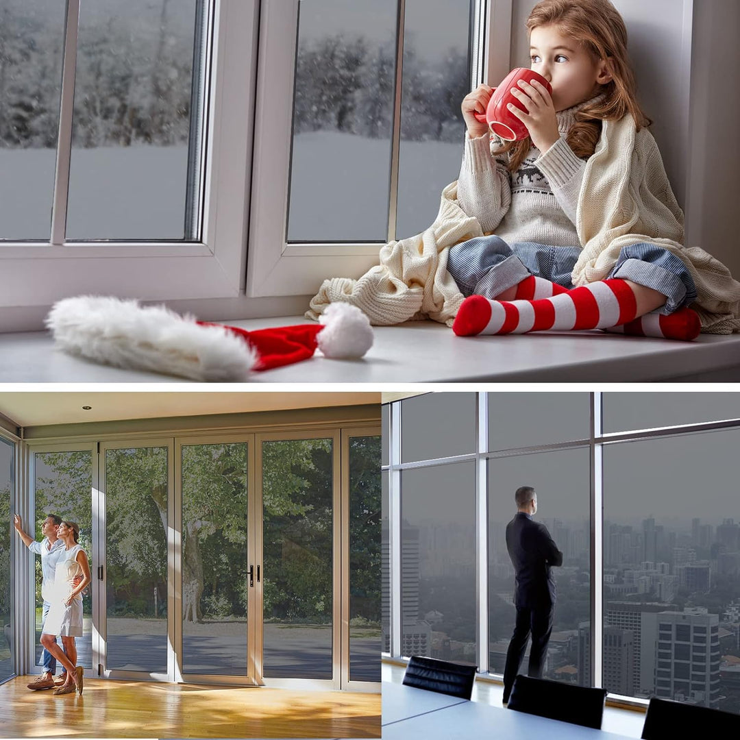 Fensterfolie von innen Durchsichtig von aussen Blickdicht,Sonnenschutzfolie Fenster innen UV-Schutz