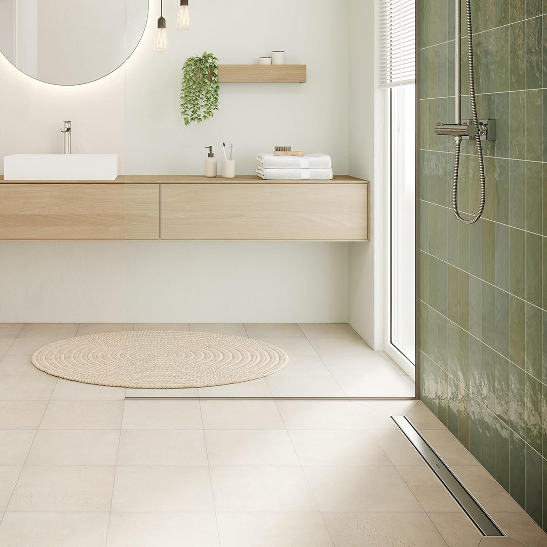 hansgrohe 56178800 RainDrain Compact Duschrinne 800 für Standardinstallation Edelstahl gebürstet Kom