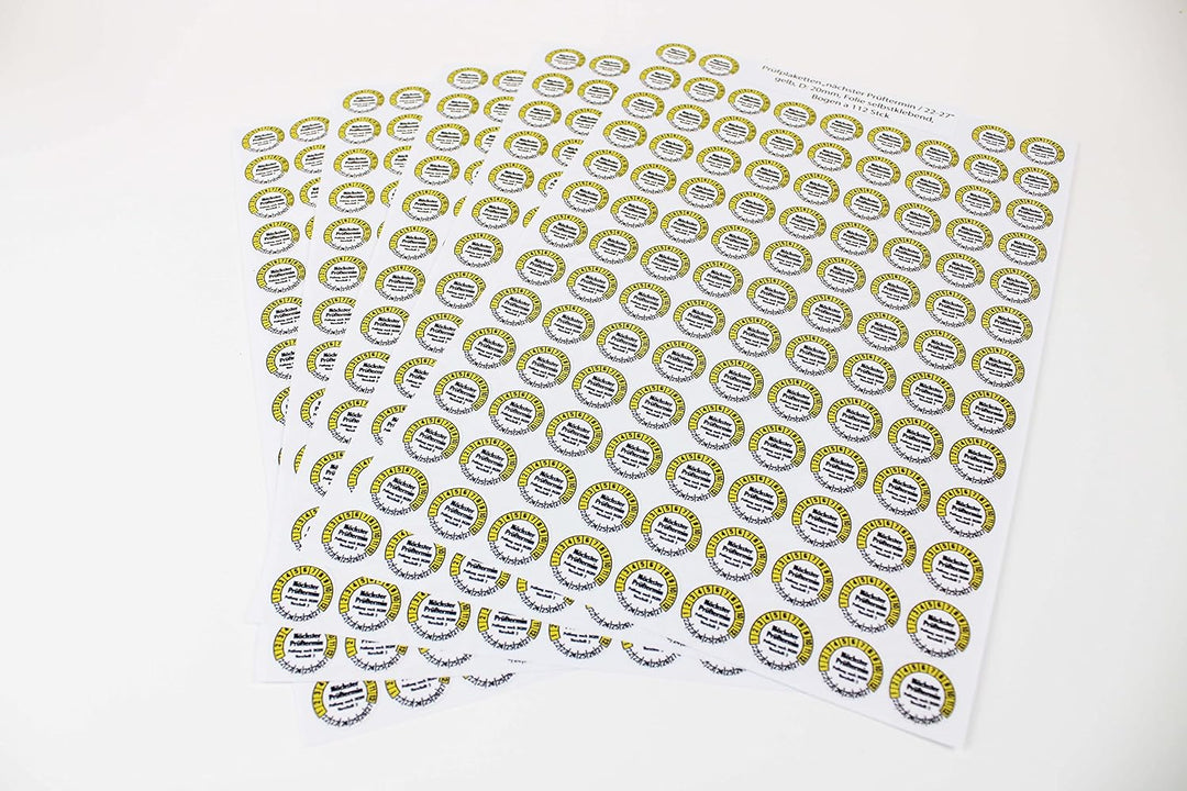Fluxxx 560 Stk Prüfplaketten "Nächster Prüftermin", 20 mm Ø, Prüfetiketten nach DGUV V3, 2024-2029,