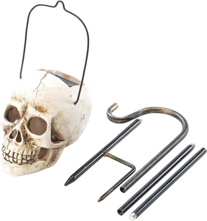 Lunartec Totenkopf Lampe: Halloween Solar Schädel-Leuchte für den Garten, 1 gelbe LED (Halloween Lam
