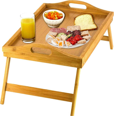 Home-it Betttablett Tisch mit klappbaren Beinen und Frühstückstablett Bambus Betttisch und Betttable