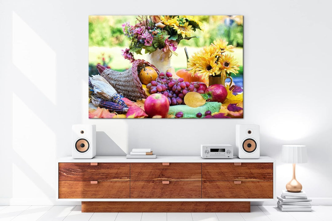 deyoli grosszügiges Füllhorn Format: 100x70 als Leinwand, Motiv fertig gerahmt auf Echtholzrahmen, H
